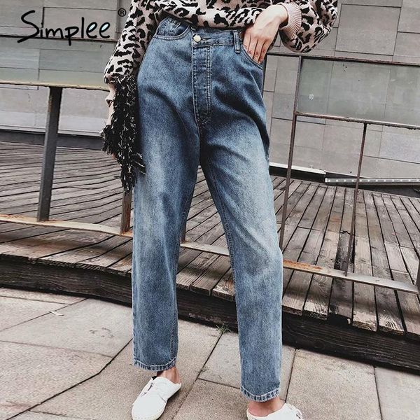 women's jeans simplee asymmetrical waist woman casual streetwear pants winter 2021 ankle length pocket zipper ladies femme, Blue
women's jeans simplee asymmetrical waist woman casual streetwear pants winter 2021 ankle length pocket zipper ladies femme, Blue