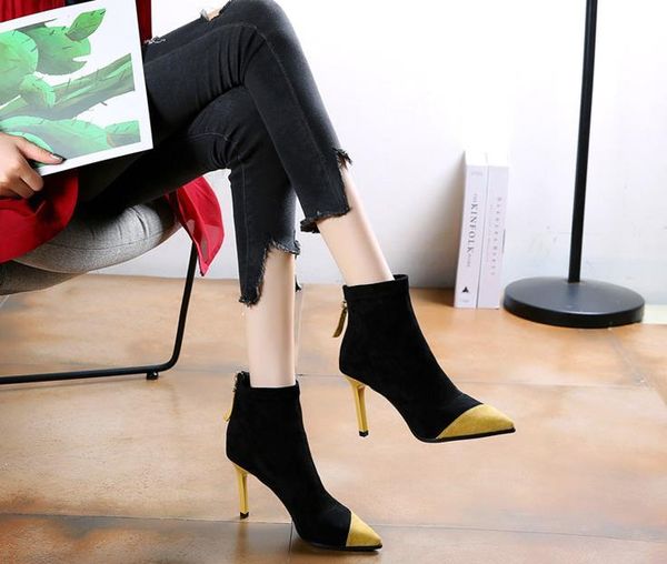 boots net red small fresh color matching female autumn and winter pointed fine high heel plus velvet warm, Black
boots net red small fresh color matching female autumn and winter pointed fine high heel plus velvet warm, Black