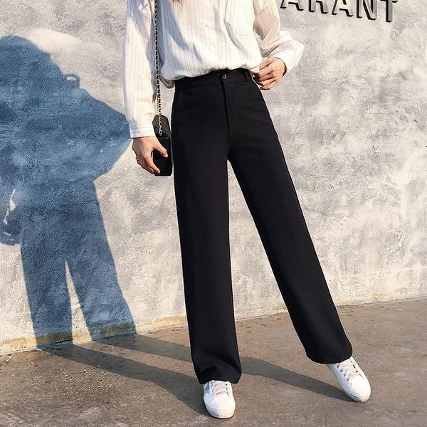 women's pants & capris spring office lady elegant casual fashion high waist wide leg black full length pant woman s, Black;white
women's pants & capris spring office lady elegant casual fashion high waist wide leg black full length pant woman s, Black;white