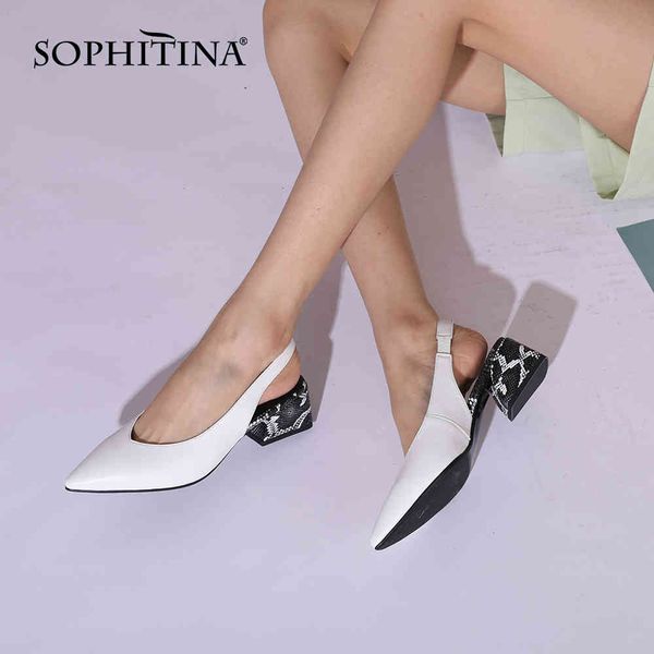 sophitina summer strange heel dress sandals shoes women genuine leather pointed toe shallow concise style slingback basic pc961 210513, Black
sophitina summer strange heel dress sandals shoes women genuine leather pointed toe shallow concise style slingback basic pc961 210513, Black