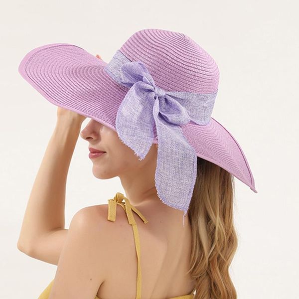 wide brim hats handmade weave bowknot folding beach hat summer sun caps eaves breathable for women ribbon large straw, Blue;gray
wide brim hats handmade weave bowknot folding beach hat summer sun caps eaves breathable for women ribbon large straw, Blue;gray