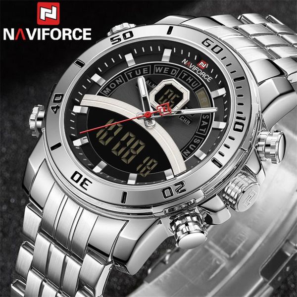 wristwatches naviforce led watches men stainless steel sports male clock digital quartz military fashion man wristwatch 918, Slivery;brown
wristwatches naviforce led watches men stainless steel sports male clock digital quartz military fashion man wristwatch 918, Slivery;brown