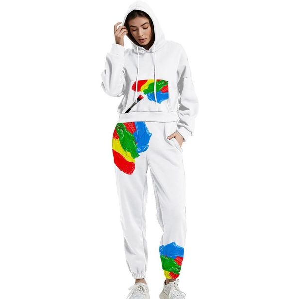 Comfortable oil painting women's trousers autumn and winter women's sportswear thickened fleece cotton jacket 2-piece sweatshirt a, White
Comfortable oil painting women's trousers autumn and winter women's sportswear thickened fleece cotton jacket 2-piece sweatshirt a, White