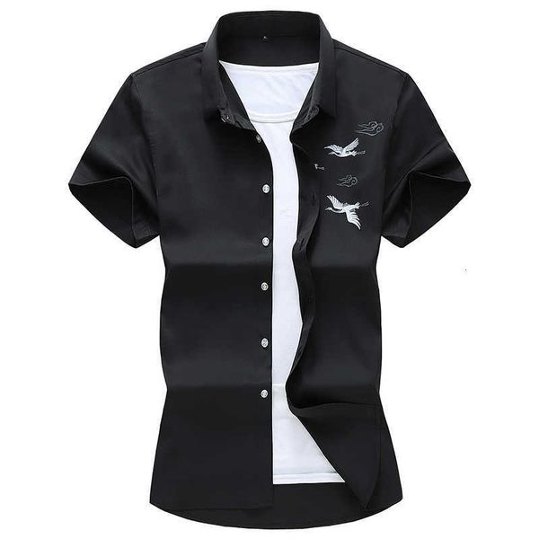 men's casual shirts chinese style embroidery men summer fashion short sleeve shirt male brand 85g0, White;black
men's casual shirts chinese style embroidery men summer fashion short sleeve shirt male brand 85g0, White;black