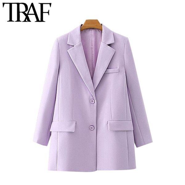 traf women fashion office wear single breasted blazer coat vintage long sleeve pockets female outerwear chic 211104, White;black
traf women fashion office wear single breasted blazer coat vintage long sleeve pockets female outerwear chic 211104, White;black