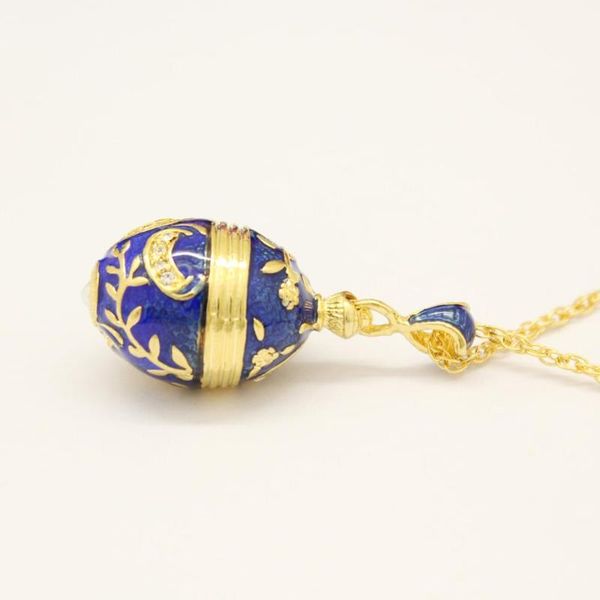 pendant necklaces russian style faberge blue quail egg necklace jewelry valentine's day gift, Silver
pendant necklaces russian style faberge blue quail egg necklace jewelry valentine's day gift, Silver