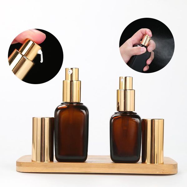storage bottles & jars glass lotion pump bottle spray amber square vial gold cap cosmetic packaging container essential oil 10/35/100ml
storage bottles & jars glass lotion pump bottle spray amber square vial gold cap cosmetic packaging container essential oil 10/35/100ml