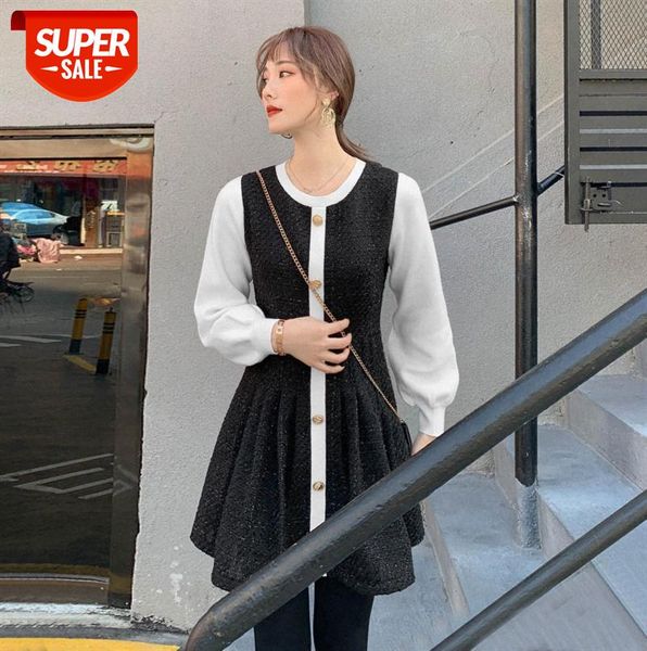 korean style contrast color stitching lantern sleeve round neck casual skirt trendy fashion temperament dress women #542x, Black;gray
korean style contrast color stitching lantern sleeve round neck casual skirt trendy fashion temperament dress women #542x, Black;gray