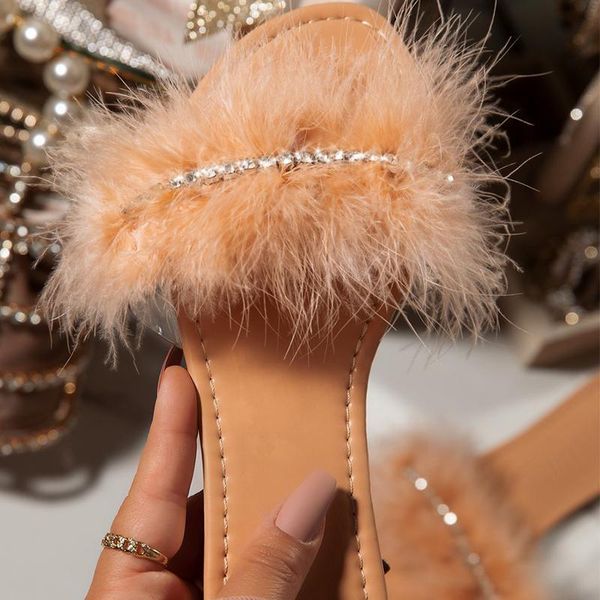 women fur slippers 2021 woman crystal shoes female casual flats ladies summer beach comfortable footwear plus size 43 slides, Black
women fur slippers 2021 woman crystal shoes female casual flats ladies summer beach comfortable footwear plus size 43 slides, Black