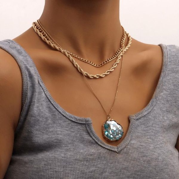 chains net red imitation jade necklace bohemian trend multi-layer combination twist clavicle chain pendant female, Silver
chains net red imitation jade necklace bohemian trend multi-layer combination twist clavicle chain pendant female, Silver