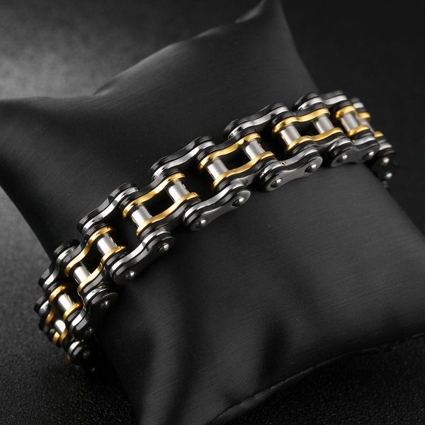 bangle vc-39 e-commerce supply stainless steel black gold bicycle bracelet