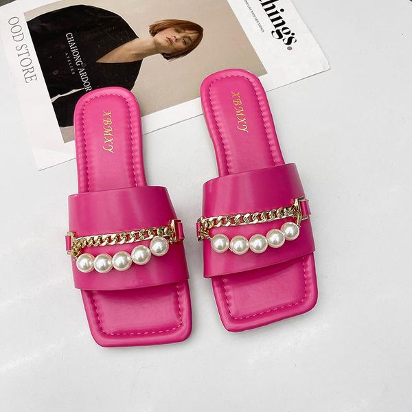 slippers women 2021 summer net red pearl metal chain outdoor beach female casual fashion flip flops ladies slides, Black
slippers women 2021 summer net red pearl metal chain outdoor beach female casual fashion flip flops ladies slides, Black