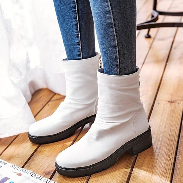 boots round head back zipper leather winter women mid-calf warm comfort solid ladies casual shoes woman botas, Black
boots round head back zipper leather winter women mid-calf warm comfort solid ladies casual shoes woman botas, Black