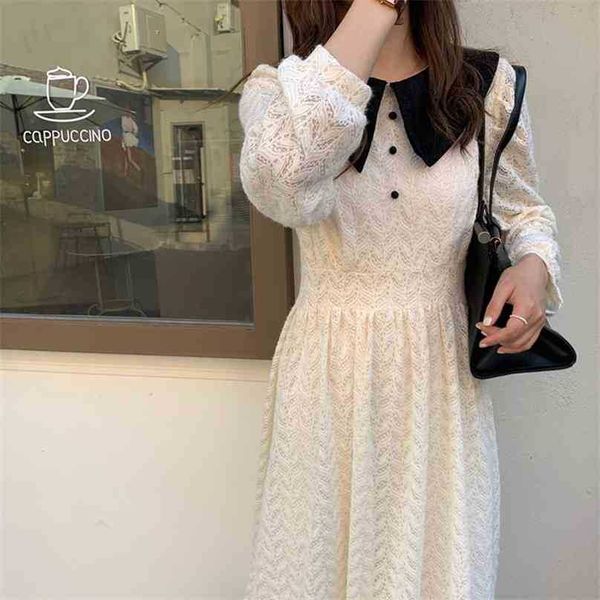 women french retro o-neck dresses patchwork lace hollow solid long gentle elegant chic female fashion clothe 210525, Black;gray
women french retro o-neck dresses patchwork lace hollow solid long gentle elegant chic female fashion clothe 210525, Black;gray