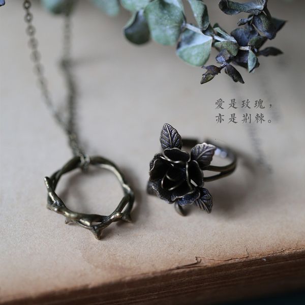 i don't mind thorn rose ring couple pir of forest brnches men nd women hndmde tnbt personality gift, Silver
i don't mind thorn rose ring couple pir of forest brnches men nd women hndmde tnbt personality gift, Silver
