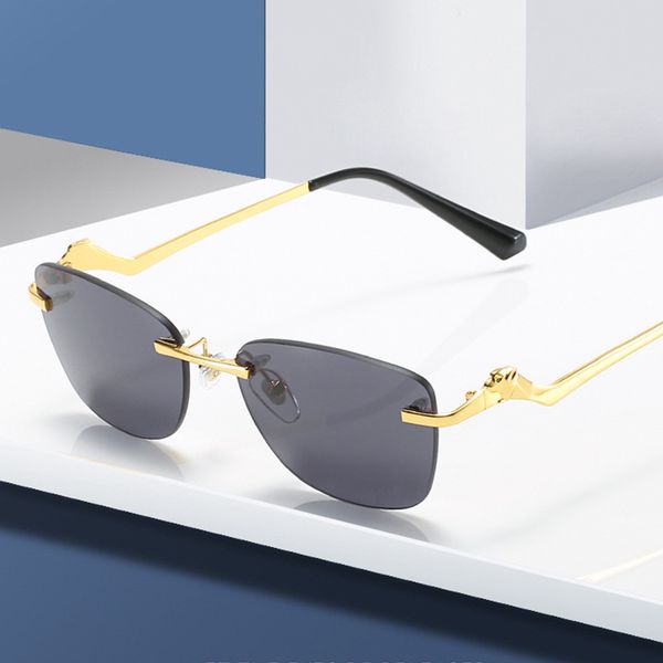 design sunglasses 2021 new frameless cut leopard head zigzag legs men's and women's fashion flat mirror, White;black
design sunglasses 2021 new frameless cut leopard head zigzag legs men's and women's fashion flat mirror, White;black