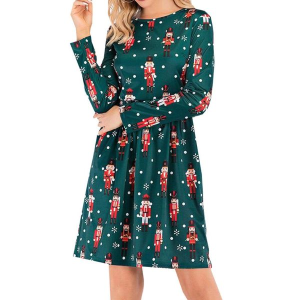 year christmas women dress fashion o neck long sleeve elk bear print party holiday loose ladies dresses casual, Black;gray
year christmas women dress fashion o neck long sleeve elk bear print party holiday loose ladies dresses casual, Black;gray