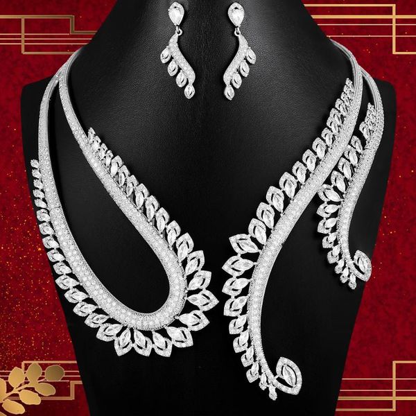 earrings & necklace godki luxury dubai sparkling wedding for women nobal bridal party show cubic zircon jewelry set, Silver
earrings & necklace godki luxury dubai sparkling wedding for women nobal bridal party show cubic zircon jewelry set, Silver