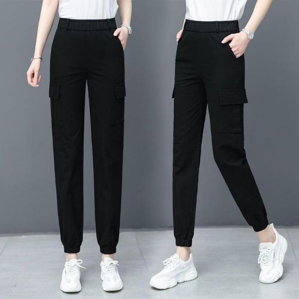 fashion women spring autumn casual solid pockets high waist cargo pants female sports loose trousers streetwear o223 women's & capris, Black;white
fashion women spring autumn casual solid pockets high waist cargo pants female sports loose trousers streetwear o223 women's & capris, Black;white