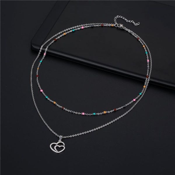 pendant necklaces bohemia elegant choker necklace for women colorful drop bead stainless steel short chain heart jewelry, Silver
pendant necklaces bohemia elegant choker necklace for women colorful drop bead stainless steel short chain heart jewelry, Silver