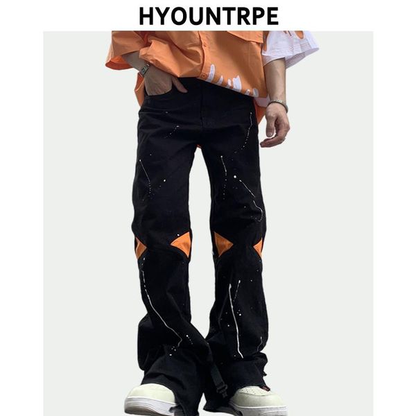 men's pants mens fashion graffiti printed casual patchwork back adjust flare trouser hip hop loose streetwear jogging men, Black
men's pants mens fashion graffiti printed casual patchwork back adjust flare trouser hip hop loose streetwear jogging men, Black