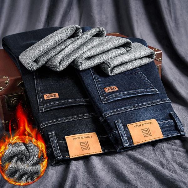 men's jeans winter men warm thick fleece stretch straight slim fit denim trousers cotton casual pants plus size 40 brand, Blue
men's jeans winter men warm thick fleece stretch straight slim fit denim trousers cotton casual pants plus size 40 brand, Blue