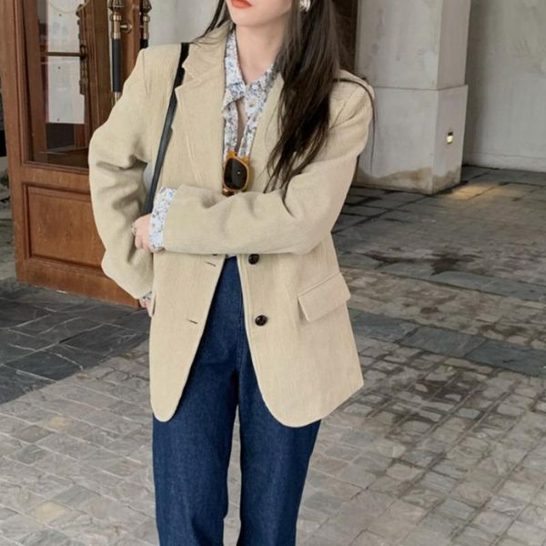 vintage single breasted women jackets notched collar blazer autumn female outerwear ladies coat 2021 women's suits & blazers, White;black
vintage single breasted women jackets notched collar blazer autumn female outerwear ladies coat 2021 women's suits & blazers, White;black