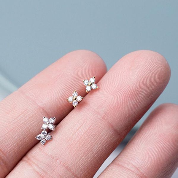 stud sterling silver flower ear female inlay cute small earring cubic zircon jewelry, Golden;silver
stud sterling silver flower ear female inlay cute small earring cubic zircon jewelry, Golden;silver