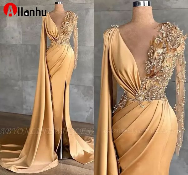 stunning gold yellow evening dresses deep v neck sheer long sleeve beaded crystals luxury party celebrity gowns bdw3, Black;red
stunning gold yellow evening dresses deep v neck sheer long sleeve beaded crystals luxury party celebrity gowns bdw3, Black;red