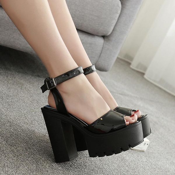 sandals women size 35-39 ankle backle strap summer shoes punk mujer thick high heels gladiator 13cm, Black
sandals women size 35-39 ankle backle strap summer shoes punk mujer thick high heels gladiator 13cm, Black