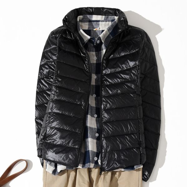 the new korean version of the large size light and thin down jacket women's short stand-up collar hooded jacket winter fashion s winter, Black 
the new korean version of the large size light and thin down jacket women's short stand-up collar hooded jacket winter fashion s winter, Black