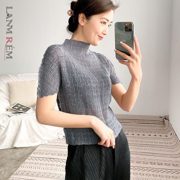 pleated women's half high collar summer lightweight slim pullover t-shirt transparent female 2d1719 210507, White
pleated women's half high collar summer lightweight slim pullover t-shirt transparent female 2d1719 210507, White