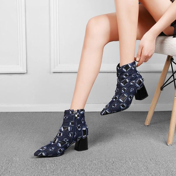 boots 2021 autumu/winter women ankle print broken denim pointed toe square heel high heels fashion ladies boot shoes, Black
boots 2021 autumu/winter women ankle print broken denim pointed toe square heel high heels fashion ladies boot shoes, Black
