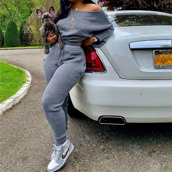 women's two piece pants 2021 two-piece suit wool sweater sportswear cropped sweatpants temperament winter wear plus size, White
women's two piece pants 2021 two-piece suit wool sweater sportswear cropped sweatpants temperament winter wear plus size, White