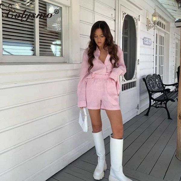 colysmo summer two piece set women striped minimalism loose shorts pink big pocket comfortable casual 210527, White
colysmo summer two piece set women striped minimalism loose shorts pink big pocket comfortable casual 210527, White