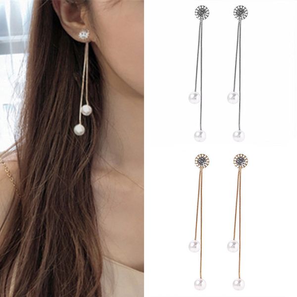 trend simulation pearl long drop earrings female white round pearl wedding pendant earrings fashion korean jewelry earrings, Silver
trend simulation pearl long drop earrings female white round pearl wedding pendant earrings fashion korean jewelry earrings, Silver