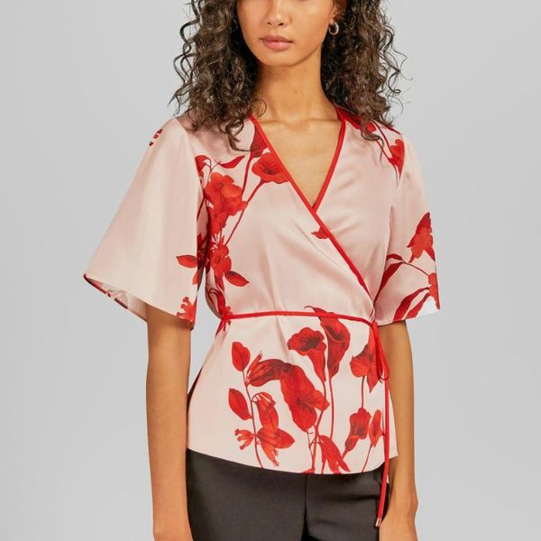women's blouses & shirts elegant art pale pink floral print silk satin kimono wrap chic vibrant tropical pattern blouse glossy flowers, White
women's blouses & shirts elegant art pale pink floral print silk satin kimono wrap chic vibrant tropical pattern blouse glossy flowers, White