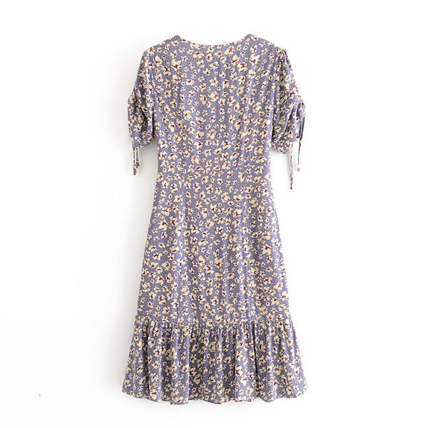 skirts new summer women's retro v-neck short sleeves small daisy print slimming waist floral female temperamental dress, Black
skirts new summer women's retro v-neck short sleeves small daisy print slimming waist floral female temperamental dress, Black