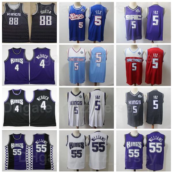 men neemias queta basketball jersey 88 de aaron fox 5 jason williams 55 chris webber 4 retro vintage black white purple red blue breathable, Black;red
men neemias queta basketball jersey 88 de aaron fox 5 jason williams 55 chris webber 4 retro vintage black white purple red blue breathable, Black;red