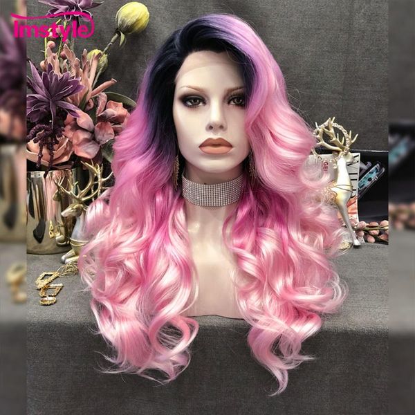 synthetic wigs imstyle ombre pink wig wavy lace front dark root heat resistant fiber long hair cosplay for women, Black
synthetic wigs imstyle ombre pink wig wavy lace front dark root heat resistant fiber long hair cosplay for women, Black