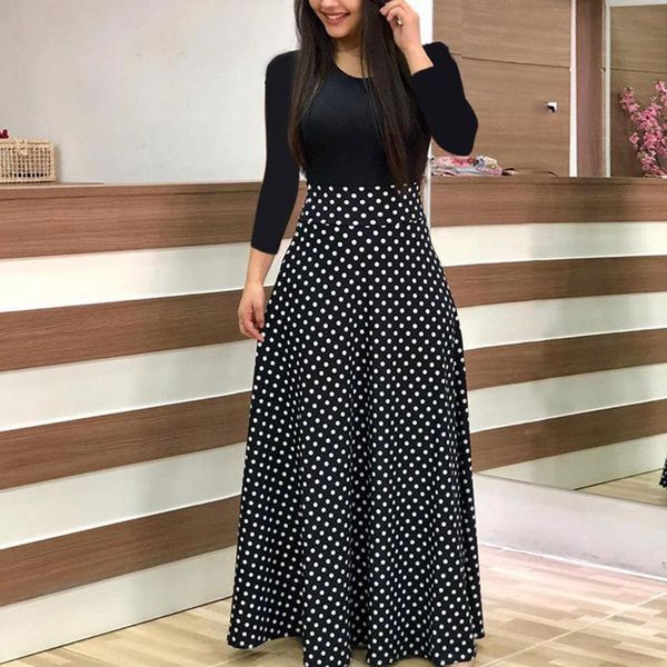 casual dresses fashion women dress long sleeve dot printing maxi ladies boho vintage vestidos de festa #g2, Black;gray
casual dresses fashion women dress long sleeve dot printing maxi ladies boho vintage vestidos de festa #g2, Black;gray