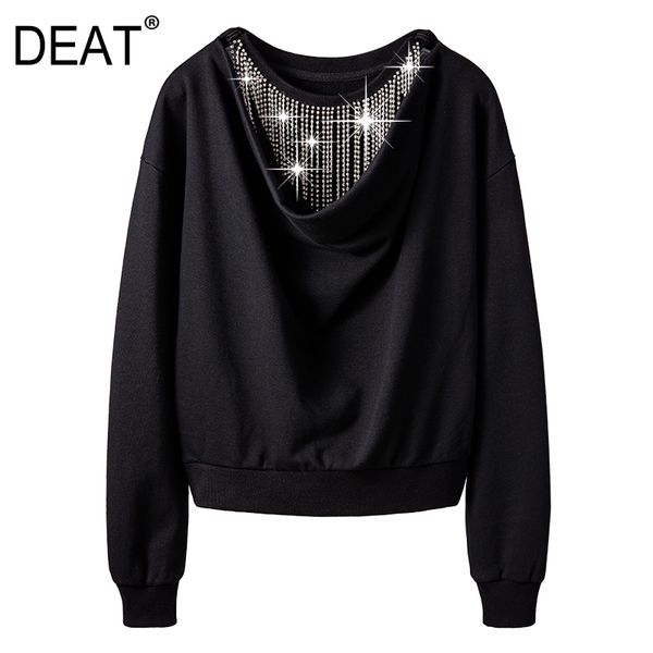 deat spring and autumn fashion women clothes round neck full sleeves tassels diamond spliced loose sweatshirt wr17901l 210428, Black
deat spring and autumn fashion women clothes round neck full sleeves tassels diamond spliced loose sweatshirt wr17901l 210428, Black