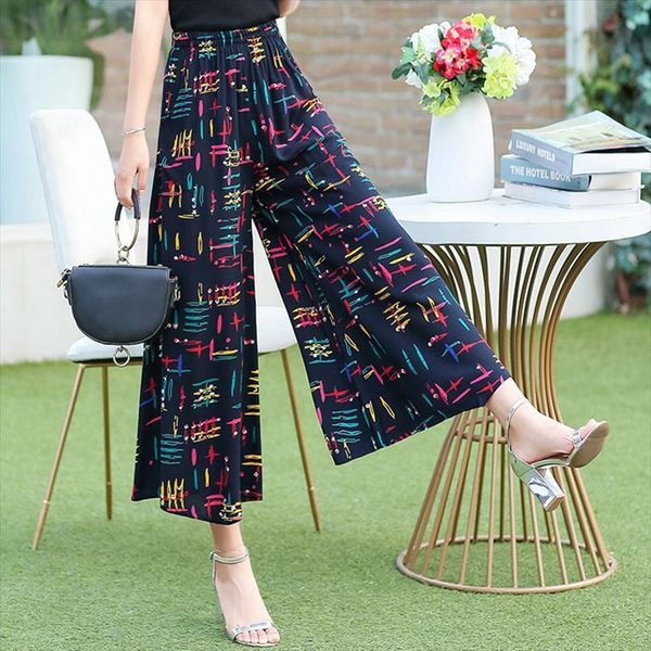 summer wide leg casual women capris flower print high waist loose ankle length femme trousers, Black;white
summer wide leg casual women capris flower print high waist loose ankle length femme trousers, Black;white