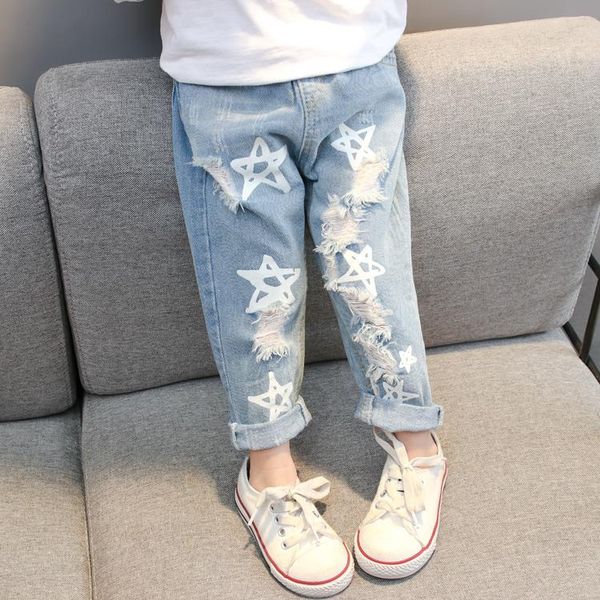 jeans baby girls star print pants for elastic waist kids with hole autumn novelty clothes infant, Blue
jeans baby girls star print pants for elastic waist kids with hole autumn novelty clothes infant, Blue