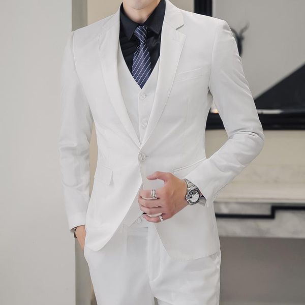 men's suits & blazers 2021 white suit man three piece business casual large size group dress mens, White;black
men's suits & blazers 2021 white suit man three piece business casual large size group dress mens, White;black