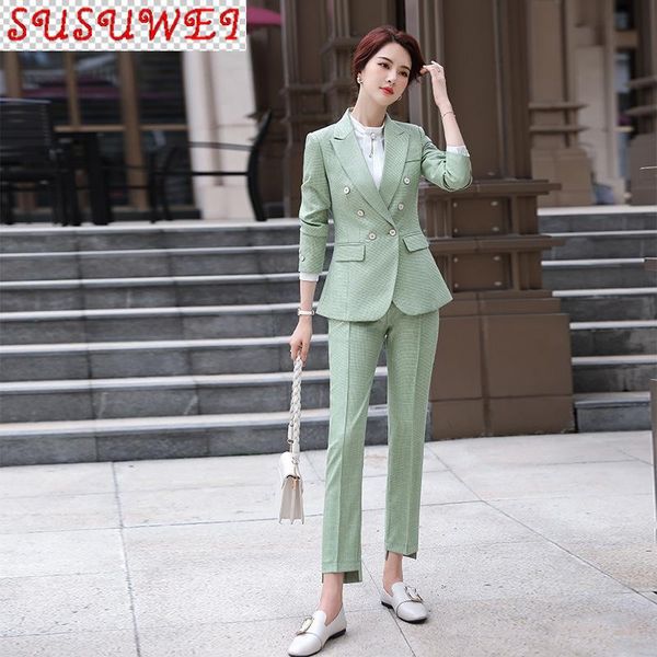 product autumn and winter professional wear women's suit fashion high-end slim plaid long sleeve female work clothes two piece pants, White
product autumn and winter professional wear women's suit fashion high-end slim plaid long sleeve female work clothes two piece pants, White