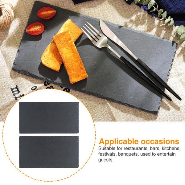2pcs for kitchen accessory rock cutting board easy wash rectangular bar slate plate natural tableware black dinning dishes & plates
2pcs for kitchen accessory rock cutting board easy wash rectangular bar slate plate natural tableware black dinning dishes & plates