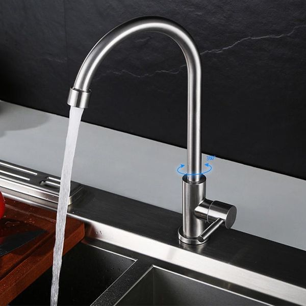 kitchen faucets single cold 304 stainless steel water taps sink brushed finish deck mounted tap9305
kitchen faucets single cold 304 stainless steel water taps sink brushed finish deck mounted tap9305