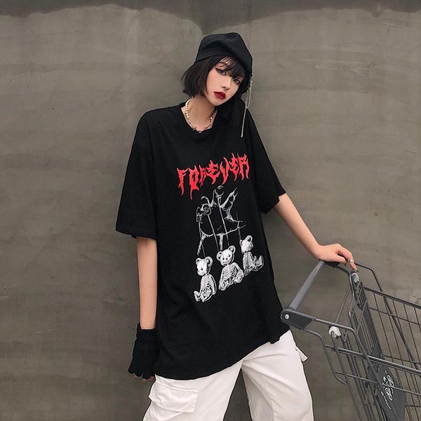women's t-shirt dark wind puppet skull print harajuku short sleeve gothic loose t-shirts summer female camisetas mujer, White
women's t-shirt dark wind puppet skull print harajuku short sleeve gothic loose t-shirts summer female camisetas mujer, White