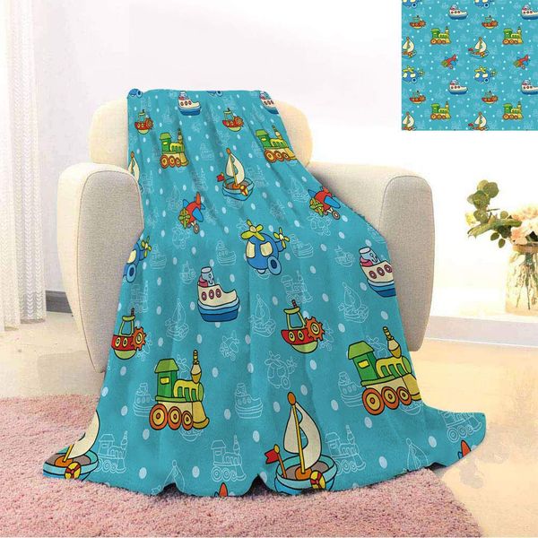Kids Cartoon Customized Blankets, Children Toy Figures Pattern Boats Planes Trains On Blue Background Soft Lightweight Blanket
Kids Cartoon Customized Blankets, Children Toy Figures Pattern Boats Planes Trains On Blue Background Soft Lightweight Blanket